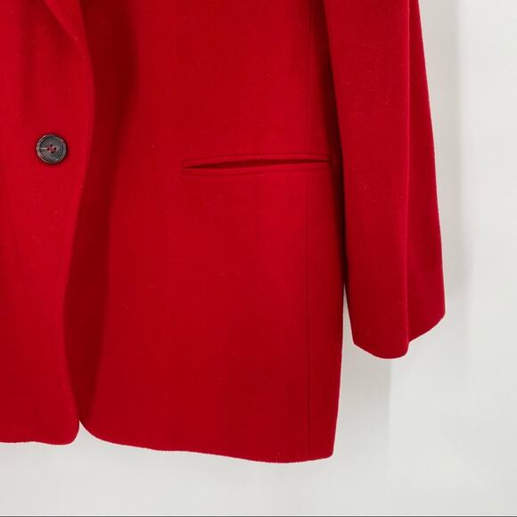 Red wool cashmere coat womens size 12 made in Moldova vintage - Picture 2 of 9